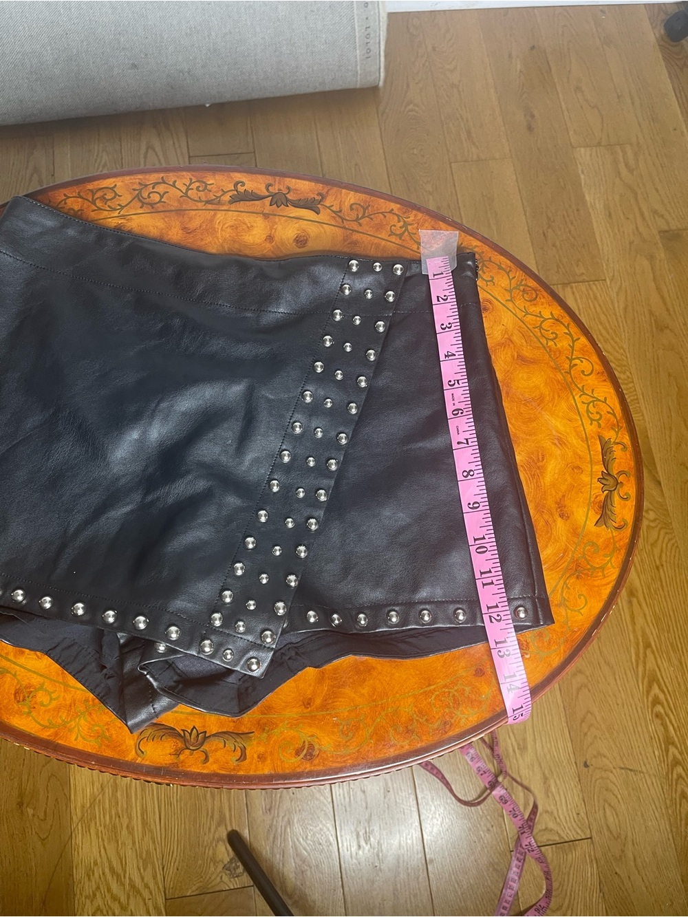 Free People Black Faux Leather Studded Mini Skirt - Picture 6 of 8